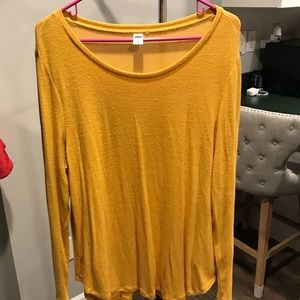 Old Navy scoopneck TOP mustard long sleeve XL